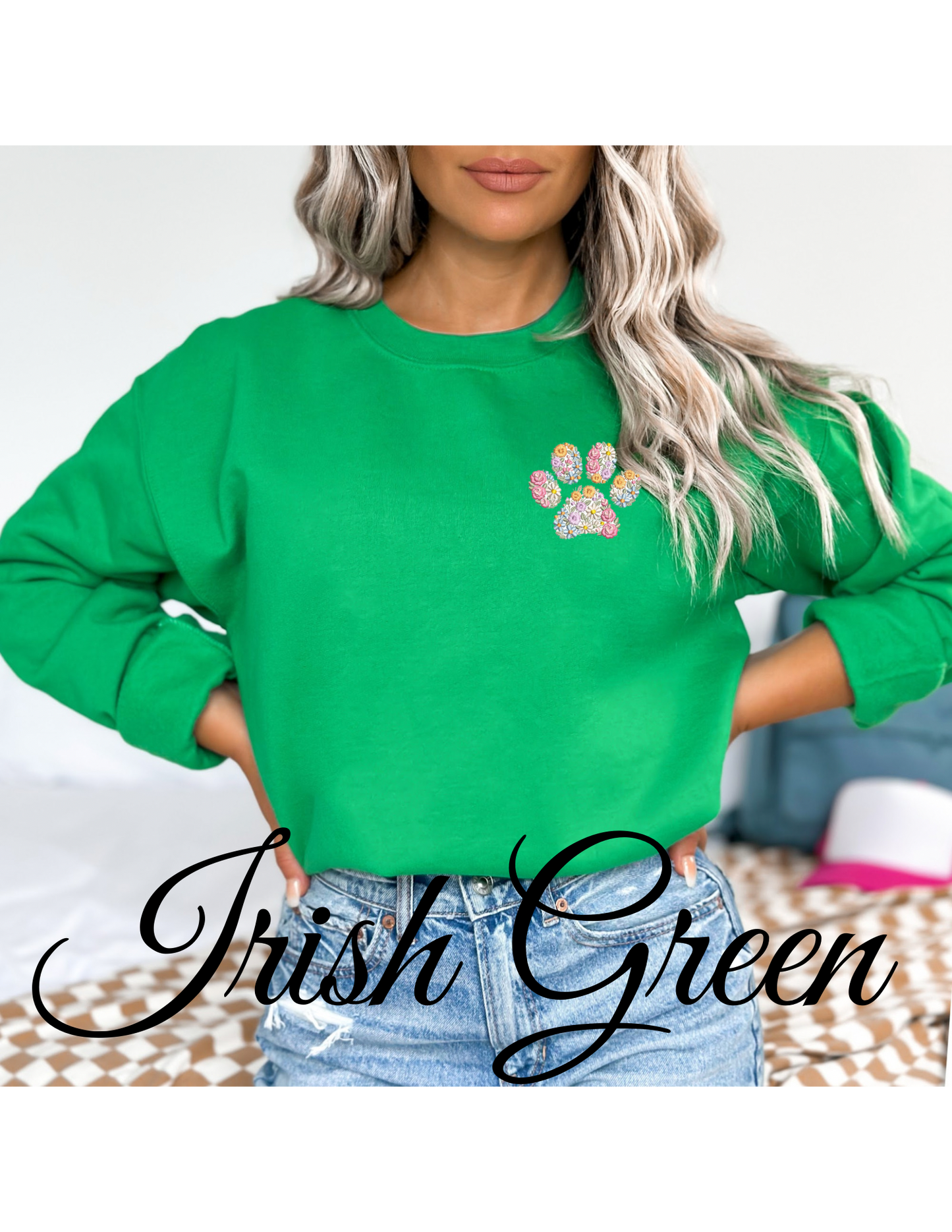 Nelsons Floral Paw Print Crewneck