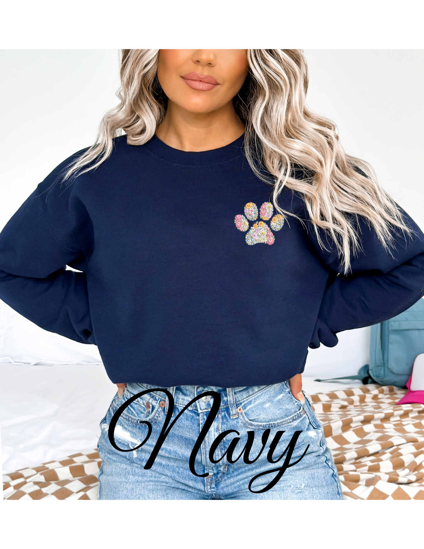 Nelsons Floral Paw Print Crewneck