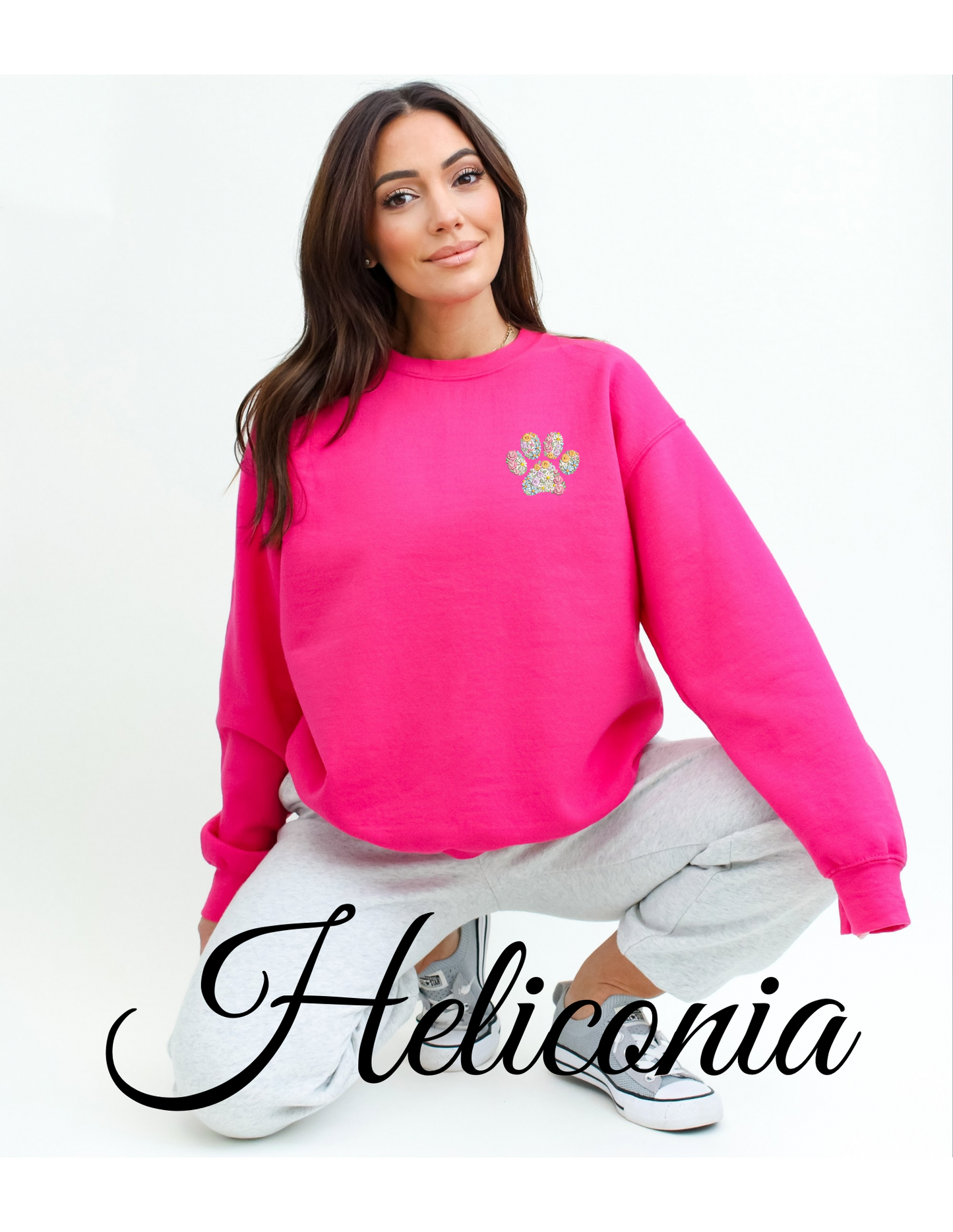 Nelsons Floral Paw Print Crewneck