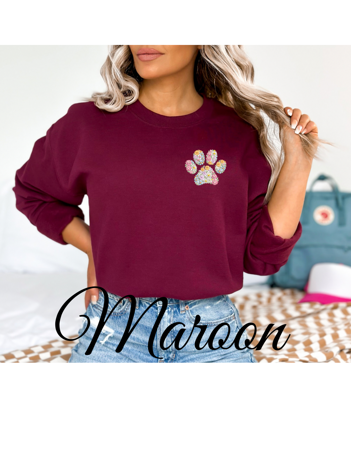 Nelsons Floral Paw Print Crewneck