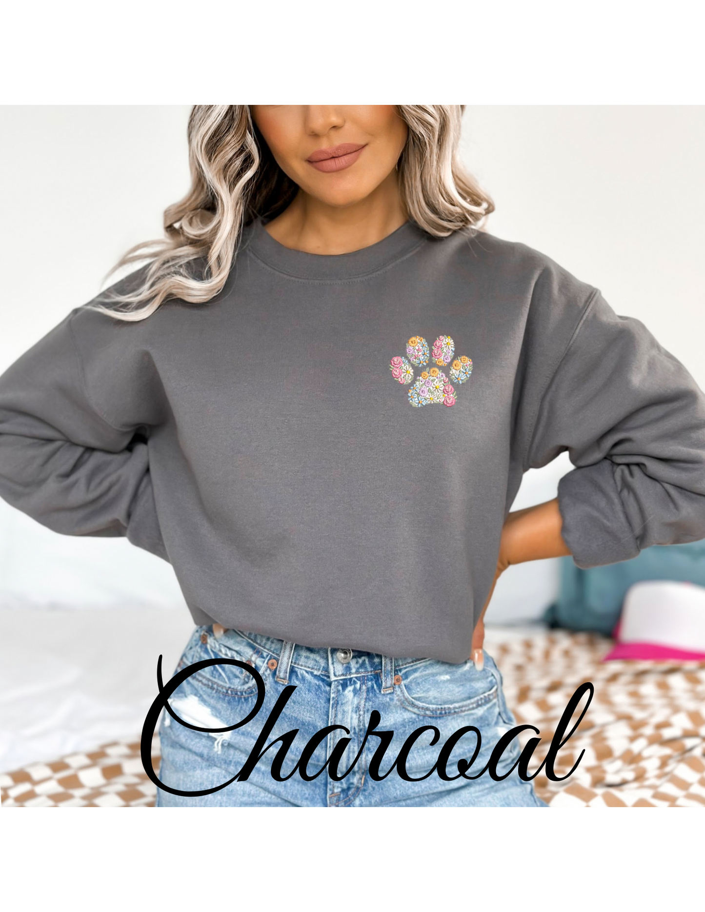 Nelsons Floral Paw Print Crewneck