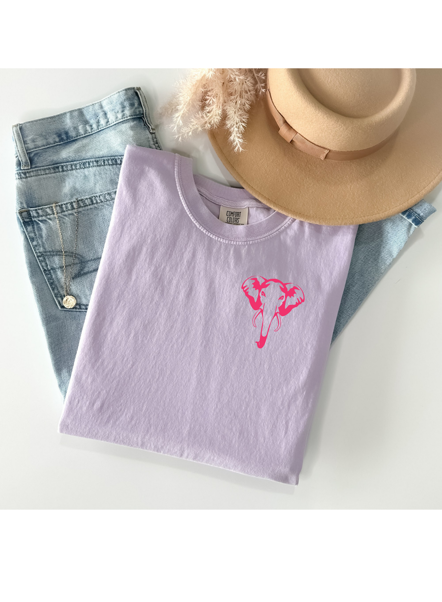 Pretty Pink Elephant Tee, Comfort Colors, Elephant Tee