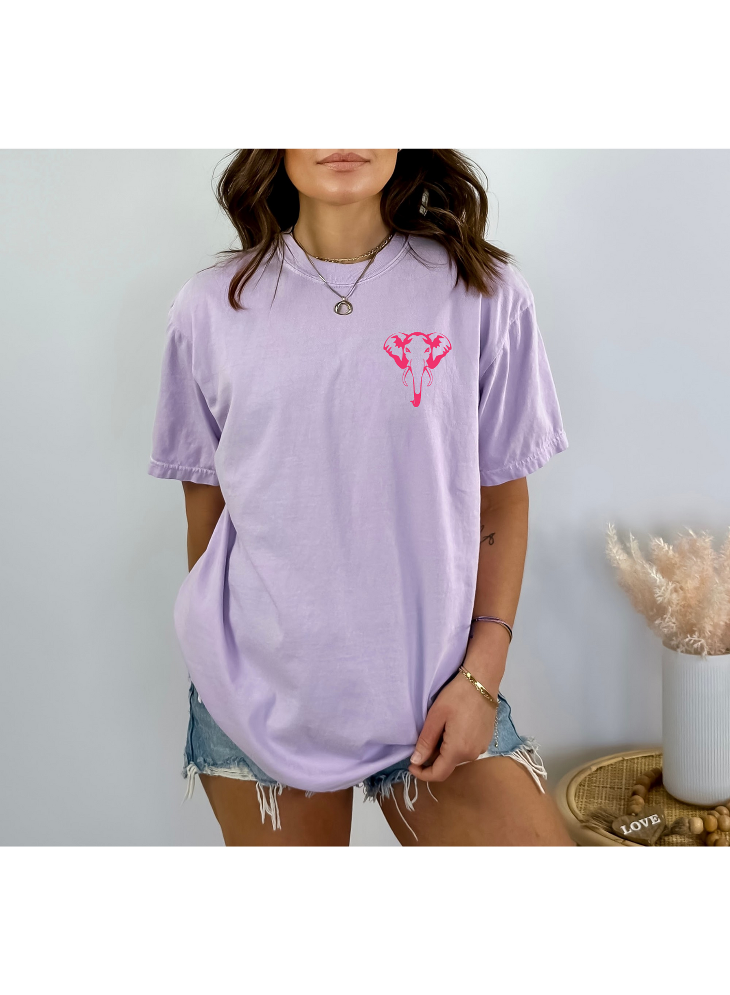 Pretty Pink Elephant Tee, Comfort Colors, Elephant Tee